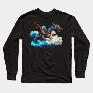 Flying Dragon in the Sky: Epic Fantasy Art Design Long Sleeve T-Shirt